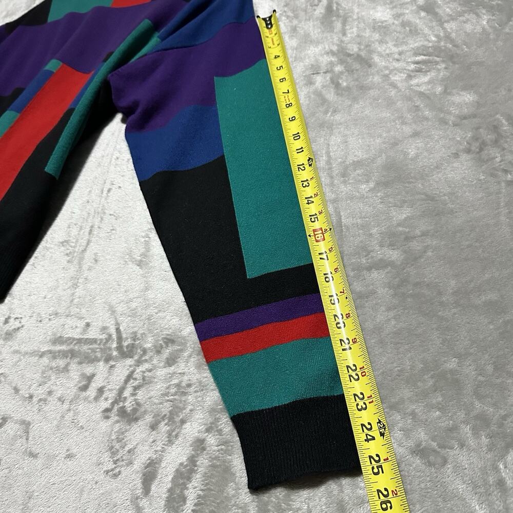 Vintage Saks Fifth Avenue Cashmere‎ Collection Colorblock Sweater Mens L Black - Picture 5 of 7